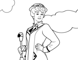 Disegno di Mary Poppins da stampare e colorare 4