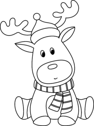Disegno di renna di Natale da stampare e colorare 23