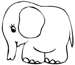 Disegno di elefante da stampare e colorare 125