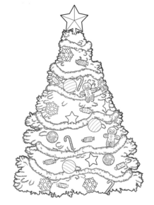 Disegno di albero di Natale da stampare e colorare 121