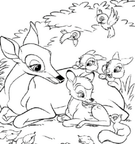 Disegno di Bambi da stampare e colorare 8