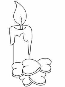 Disegno di candela natalizia da stampare e colorare 20