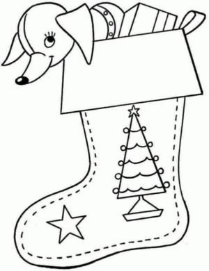 Disegno di calza di Natale da stampare e colorare 14