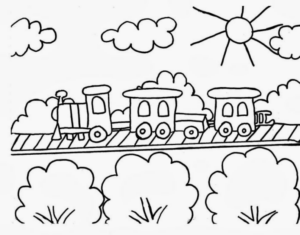 Disegno di treno da stampare e colorare 23