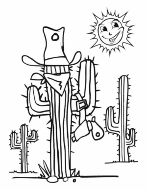 Disegno di cactus da stampare e colorare 1