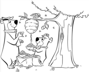 Disegno di Orso Yoghi da stampare e colorare 4