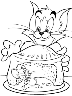 Disegno di Tom e Jerry da stampare e colorare 1