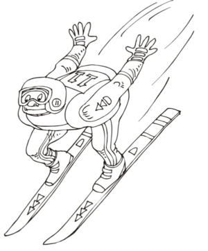 Disegno di sci da stampare e colorare 18