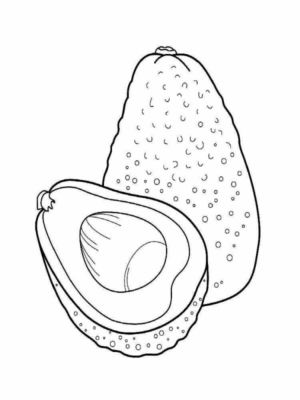 Disegno di avocado da stampare e colorare 2