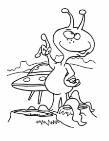 Disegno di alieno da stampare e colorare 4