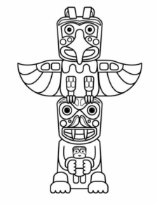 Disegno di totem indiano da stampare e colorare 15