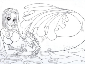 Disegno di sirena da stampare e colorare 7