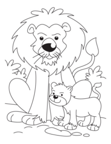 Disegno di leone da stampare e colorare 9