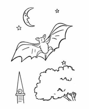 Disegno di pipistrello da stampare e colorare 21