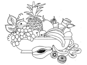 Disegno di cesto di frutta da stampare e colorare 36