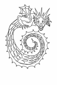 Disegno di dragone da stampare e colorare 78