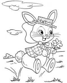 Disegno di coniglietto di Pasqua da stampare e colorare 7