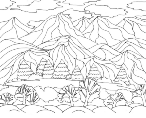 Disegno di paesaggio da stampare e colorare 51