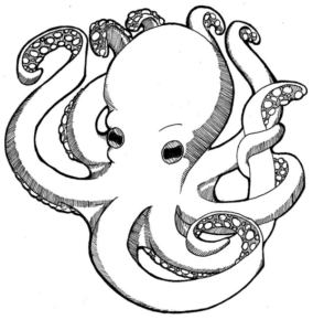 Disegno di polpo da stampare e colorare 30