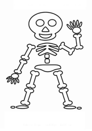 Disegno di teschio e scheletro da stampare e colorare 21