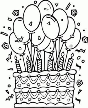 Disegno di compleanno da stampare e colorare 30