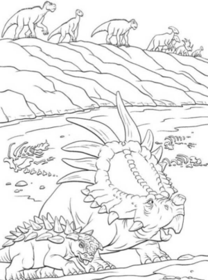Disegno di Triceratopo da stampare e colorare 4