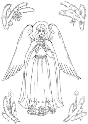 Disegno di angelo da stampare e colorare 29