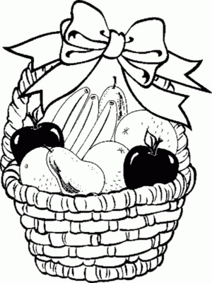 Disegno di cesto di frutta da stampare e colorare 5
