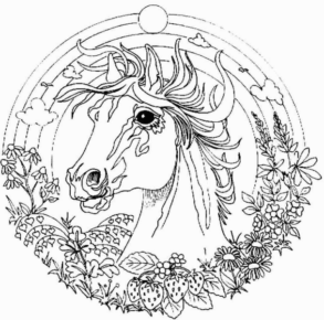 Disegno di cavallo da stampare e colorare 93