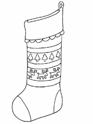 Disegno di calza di Natale da stampare e colorare 34
