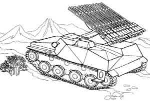 Disegno di carro armato da stampare e colorare 3