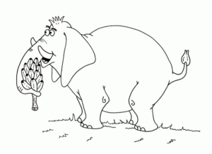 Disegno di elefante da stampare e colorare 112
