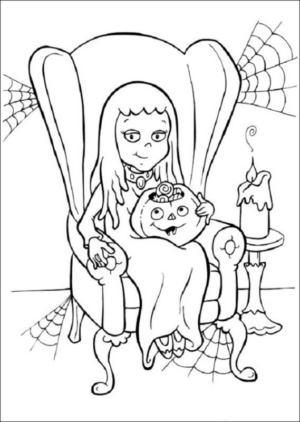 Disegno di bambino ad Halloween da stampare e colorare 12