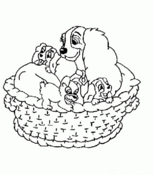 Disegno di Lilli e il Vagabondo da stampare e colorare 23