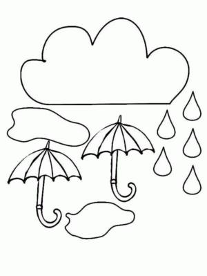 Disegno di pioggia da stampare e colorare 5
