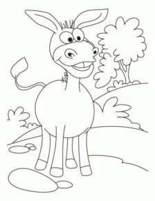 Disegno di asino da stampare e colorare 2