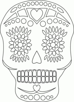 Disegno di teschio e scheletro da stampare e colorare 68