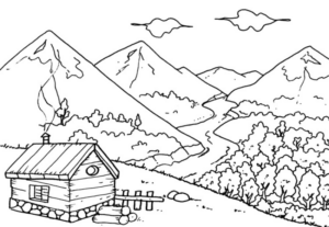 Disegno di paesaggio da stampare e colorare 95