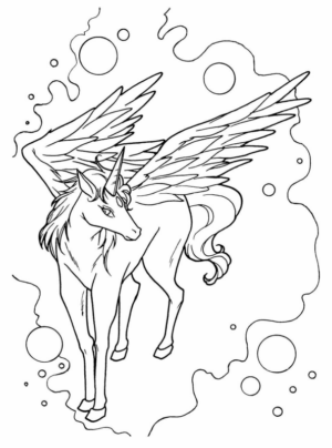 Disegno di unicorno da stampare e colorare 45