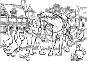 Disegno di cavallo da stampare e colorare 131