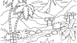 Disegno di paesaggio da stampare e colorare 94