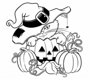 Disegno di zucca di Halloween da stampare e colorare 216