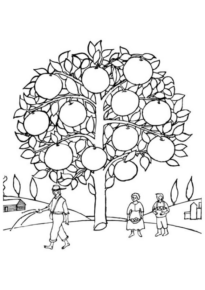 Disegno di mela da stampare e colorare 43