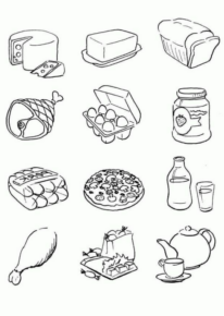 Disegno di cibo vario da stampare e colorare 14