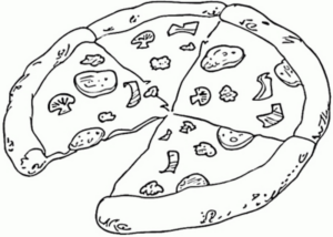 Disegno di pizza da stampare e colorare 3