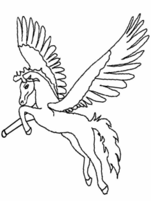 Disegno di cavallo alato da stampare e colorare 10