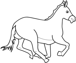 Disegno di cavallo da stampare e colorare 6