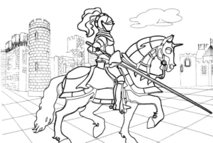 Disegno di cavaliere da stampare e colorare 4