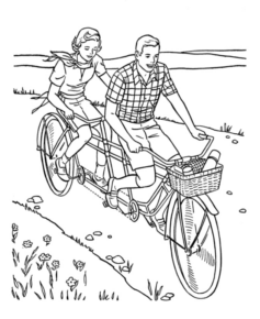 Disegno di bicicletta da stampare e colorare 24