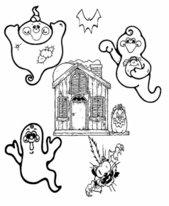 Disegno di casa infestata da stampare e colorare 26